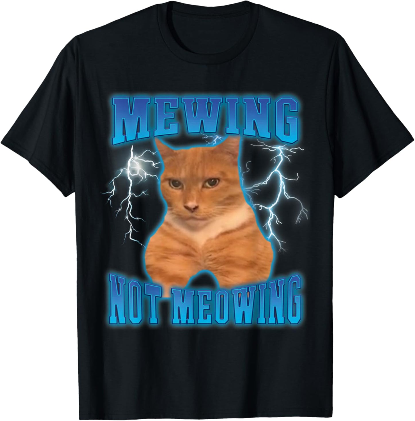 Cat Mewing Meme Cat Mewing Not Meowing T-Shirt - T-Shirt | Black