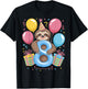 Sloth 8th birthday boy girl 8 years old eighth eight Sloth T-Shirt - T-Shirt | Black