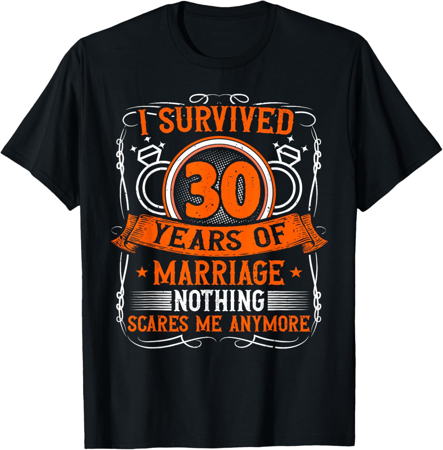 30th Wedding Anniversary, 30 Years Married, Husband & Wife T-Shirt - T-Shirt | Black