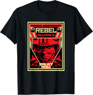 Star Wars Classic Rebel Alliance Rogue Squadron Retro Poster T-Shirt - T-Shirt | Black