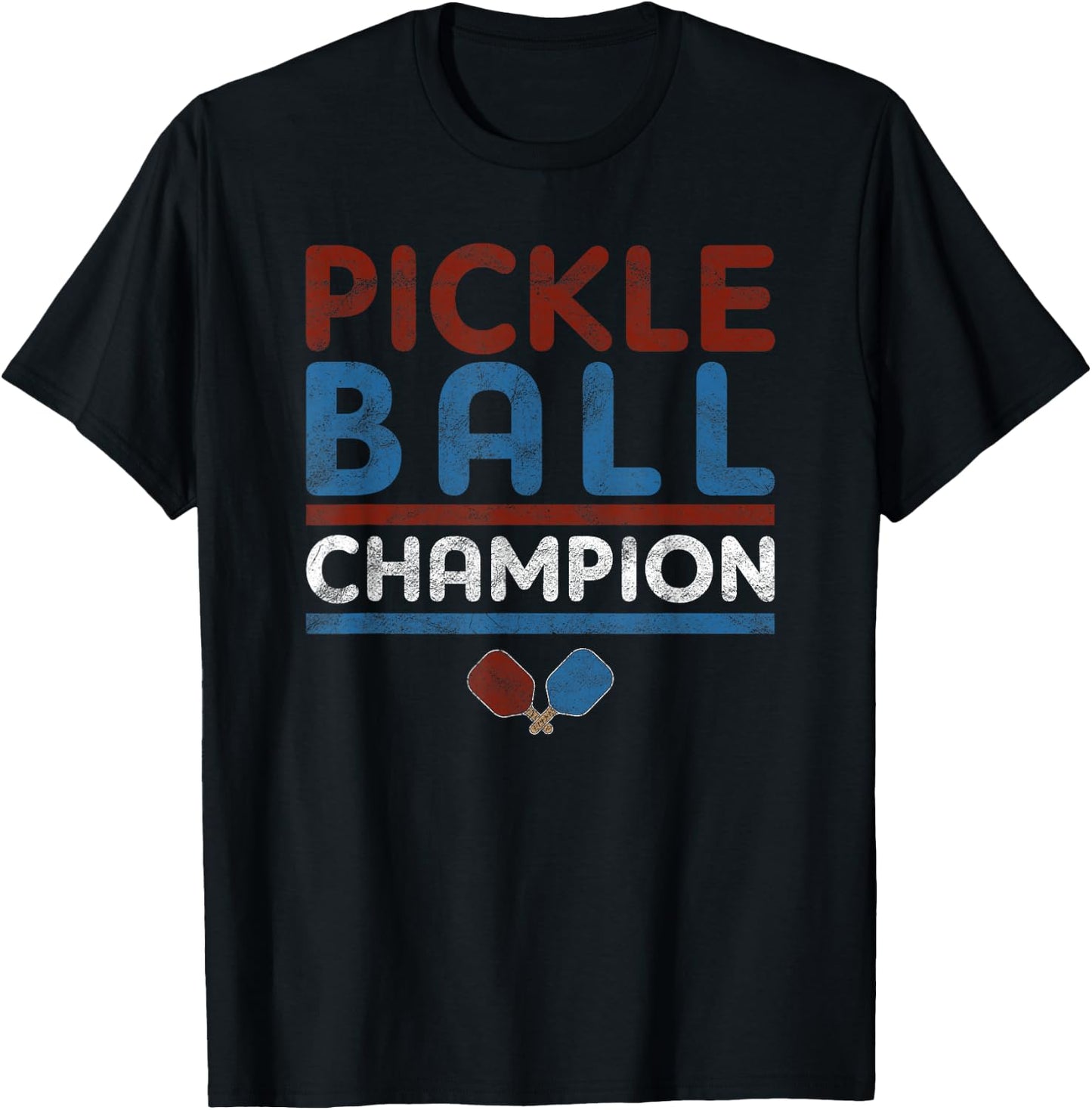 Vintage Pickleball Champion Pickleball Tournament T-Shirt - T-Shirt | Black