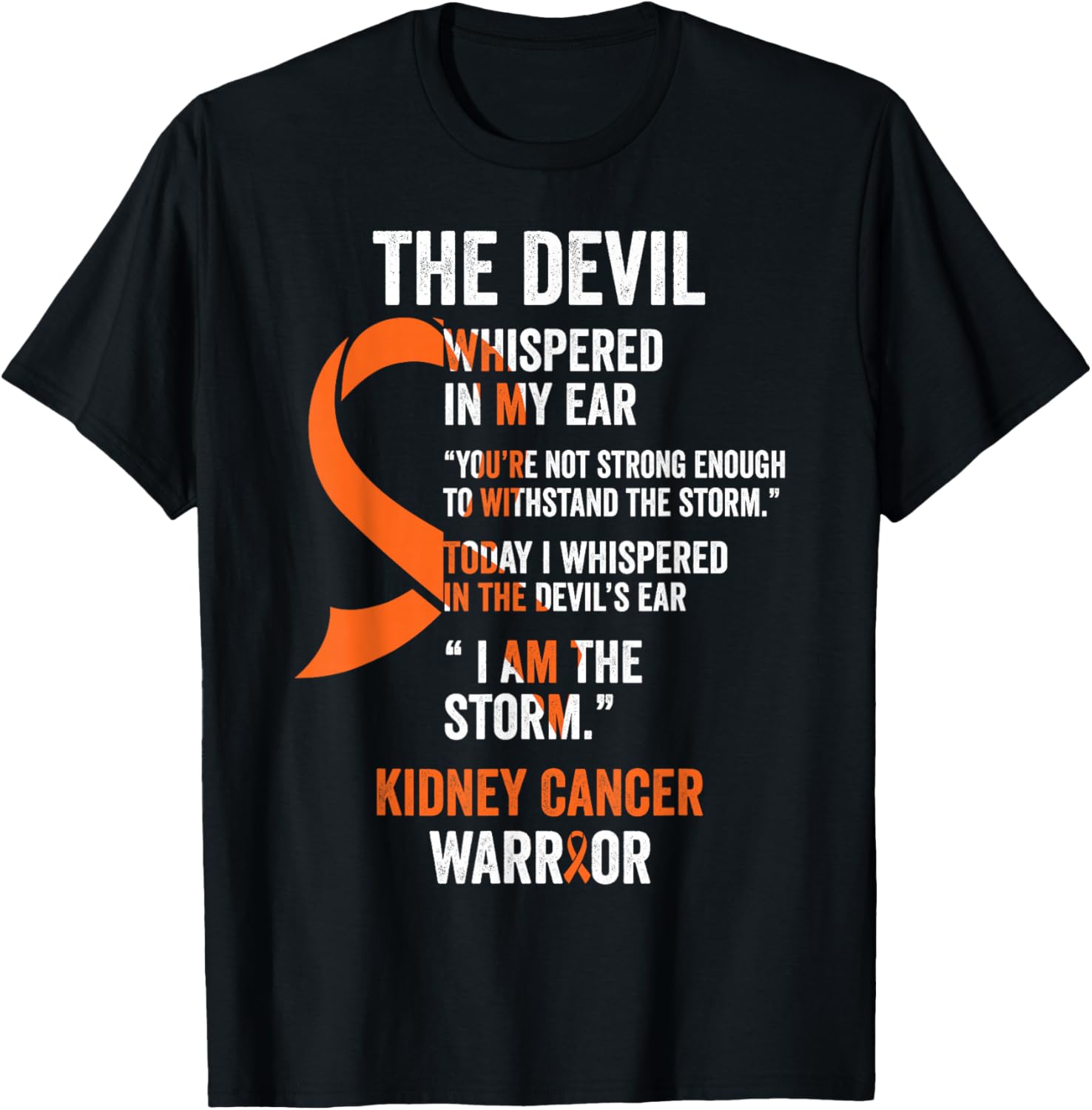 The Devil- Kidney Cancer Awareness Supporter Ribbon T-Shirt - T-Shirt | Black