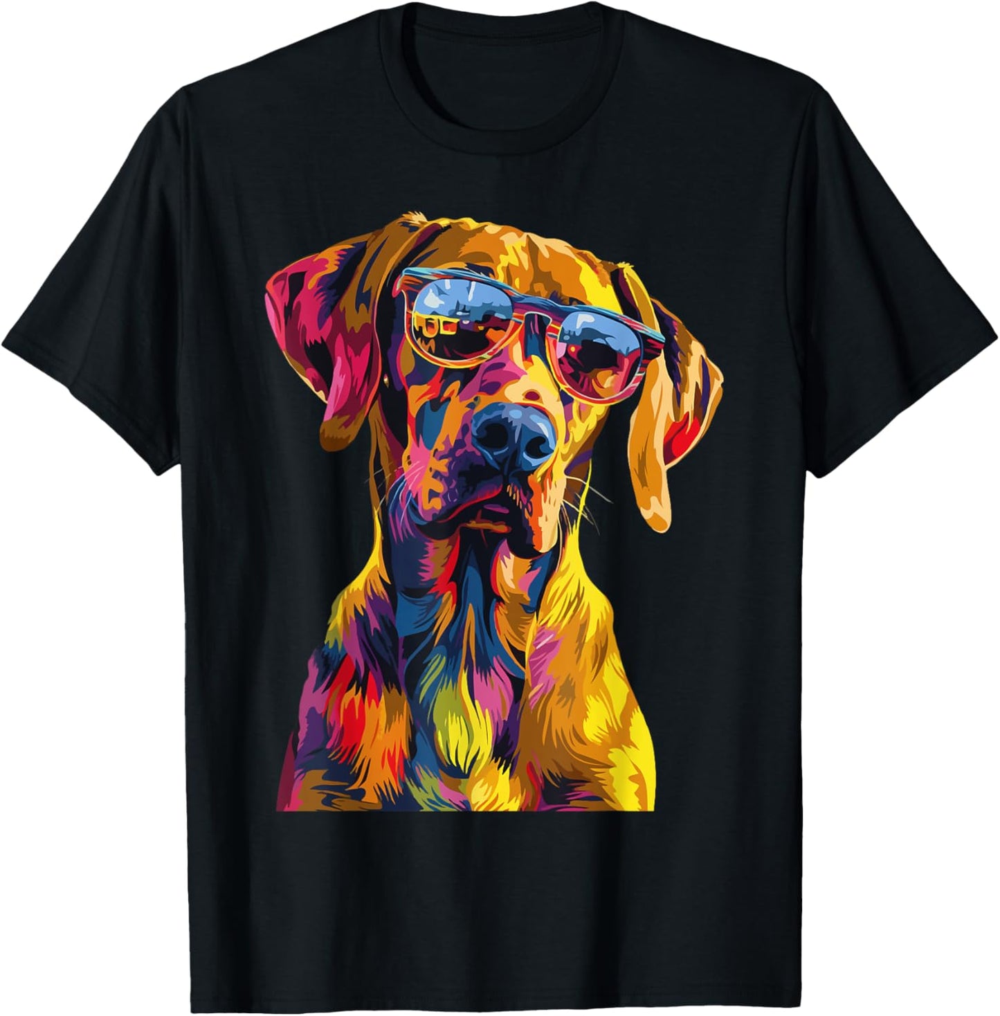 Rhodesian Ridgeback Lovers Pop Art Funny Rhodesian Ridgeback T-Shirt - T-Shirt | Black