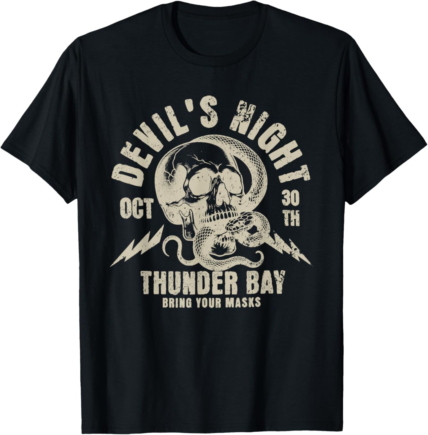 Devil's night thunder bay bring your marks Funny design T-Shirt - T-Shirt | Black