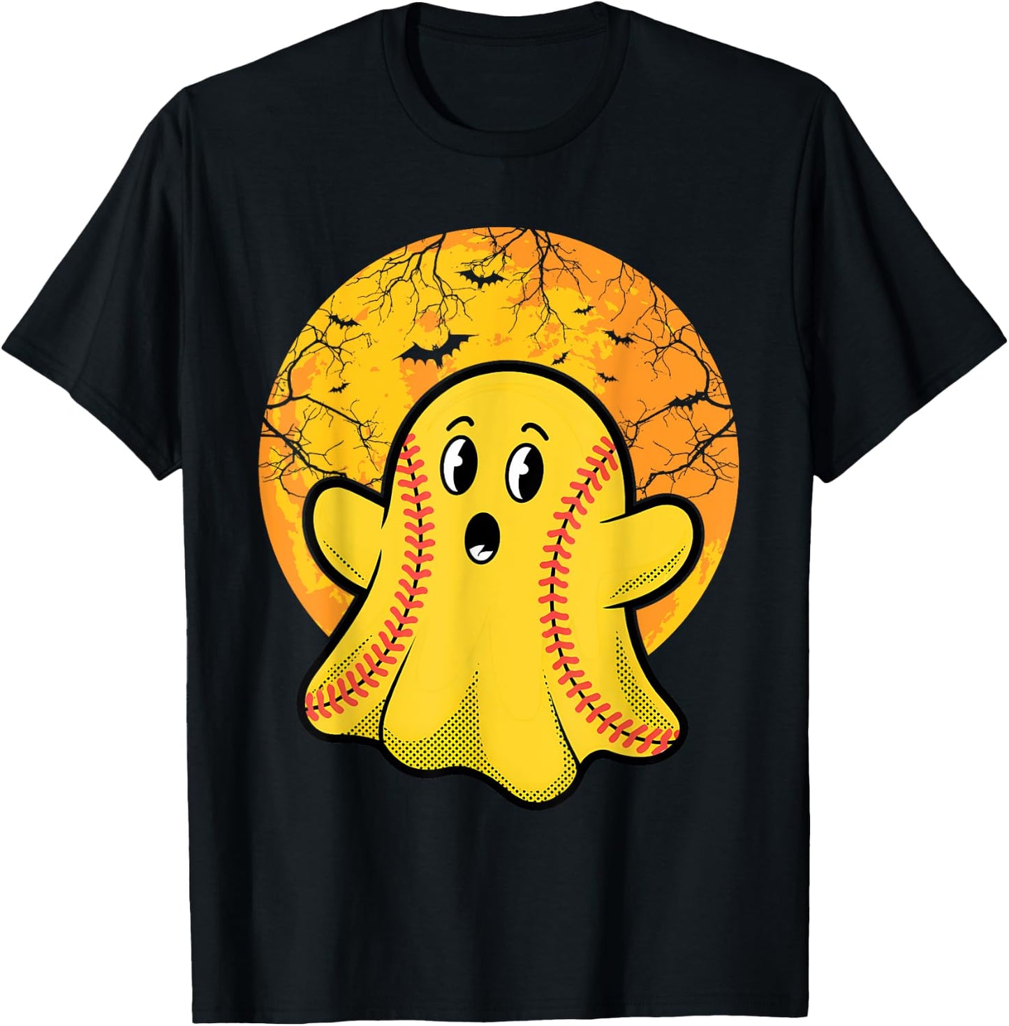 Softball Ghost Softball Lover Halloween Costume T-Shirt - T-Shirt | Black