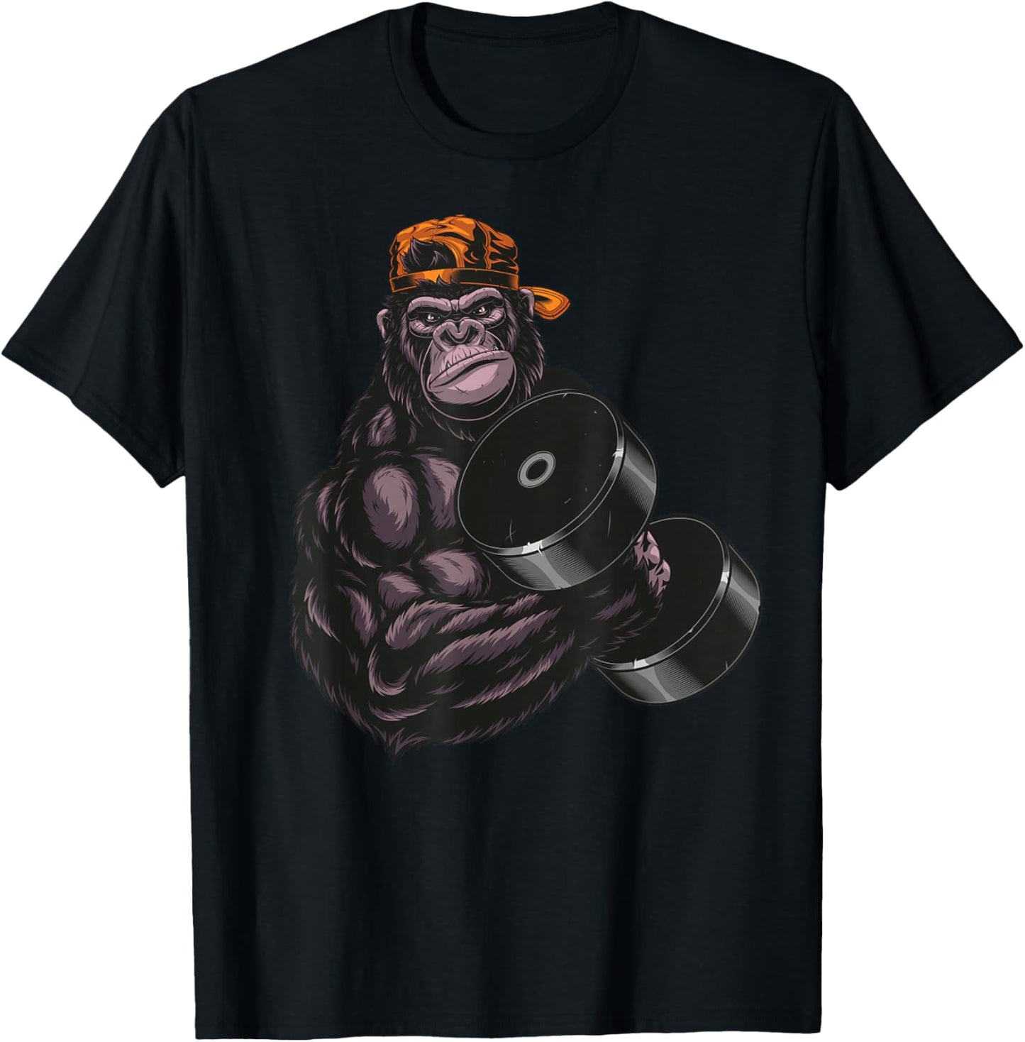 gorilla dumbbell Fitness Workout Gym for lover Bodybuilding T-Shirt - T-Shirt | Black