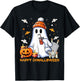 Happy Diwalloween Diwali Halloween Costume Adult Black Small Short Sleeve Modern Mandarin Collar Cartoon Applique Diwali Halloween Fusion T-Shirt - T-Shirt | Black