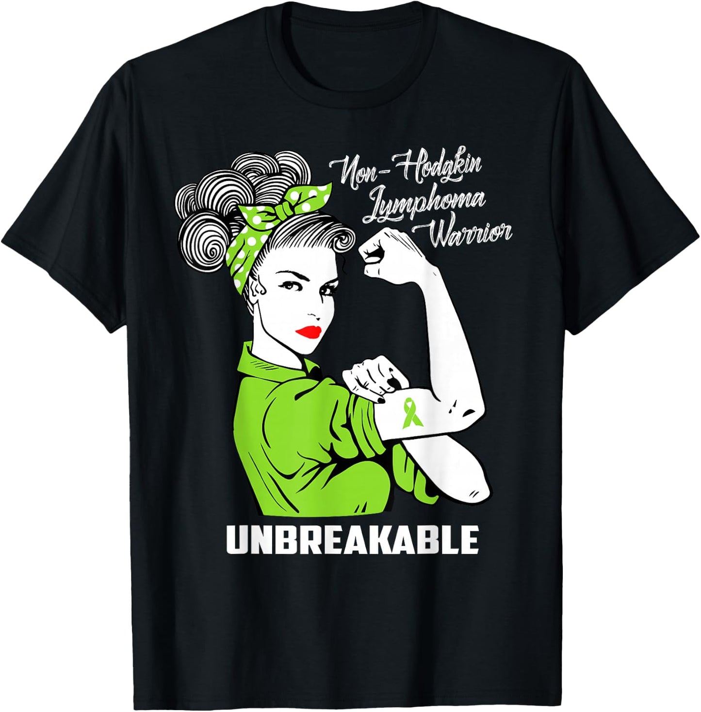 Non-Hodgkin Lymphoma Warrior Unbreakable Awareness T-Shirt - T-Shirt | Black