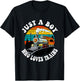 A Boy Who Loves Trains Funny Retro Vintage Train Lover Kids T-Shirt - T-Shirt | Black