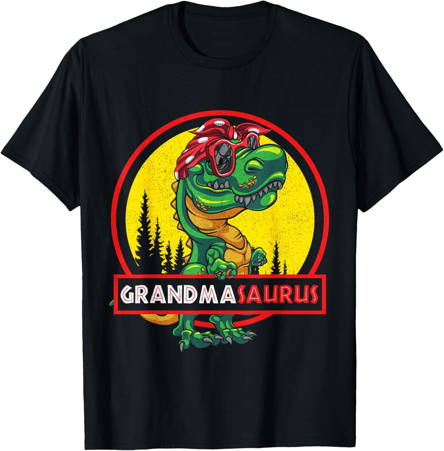 Grandmasaurus T rex Grandma Saurus Dinosaur Family Matching T-Shirt - T-Shirt | Black