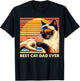 Vintage Best Cat Dad Ever Siamese Cat Lover Fathers Day Men T-Shirt - T-Shirt | Black