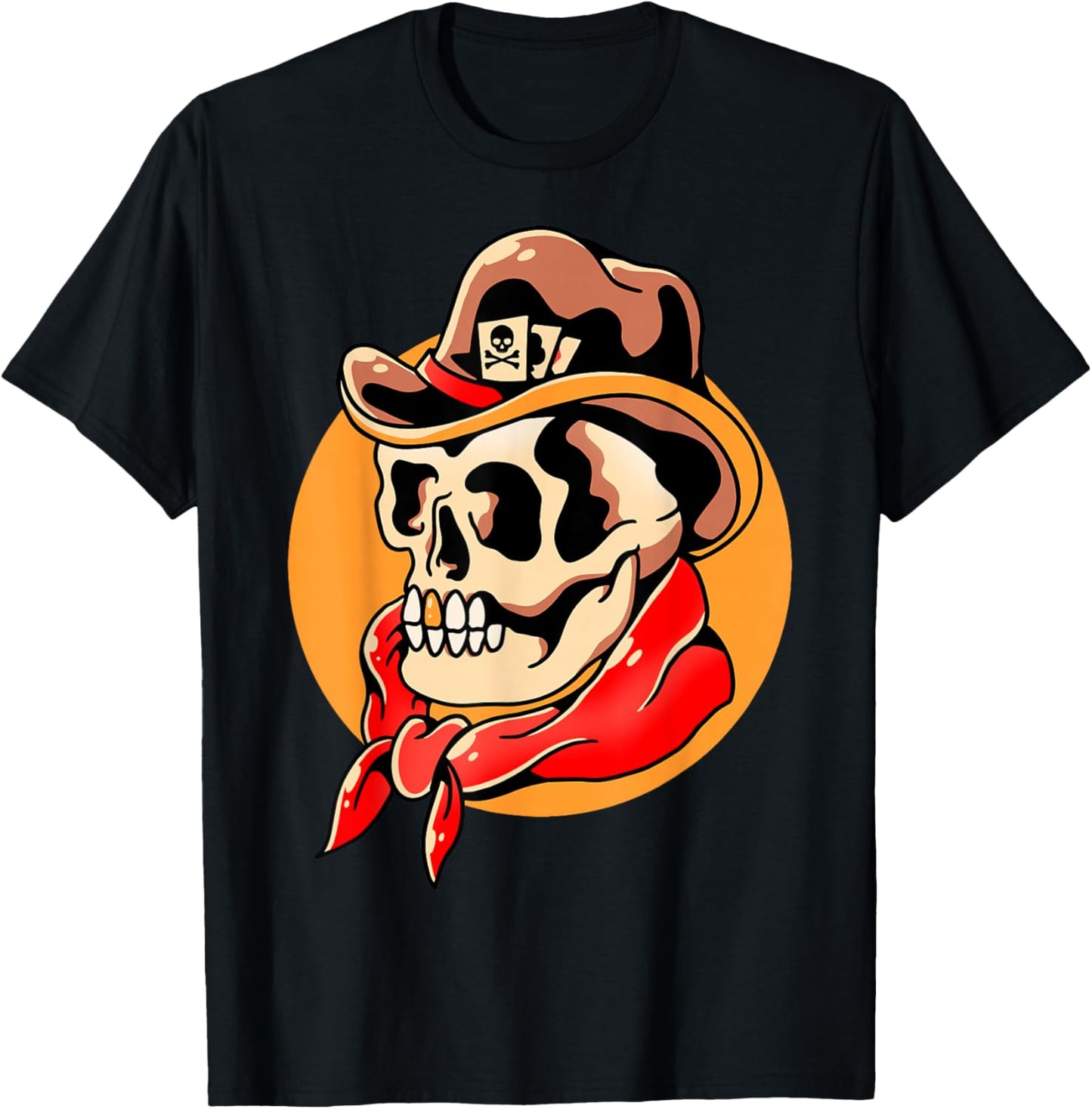 Cowboy Skull Tattoo T-Shirt - T-Shirt | Black