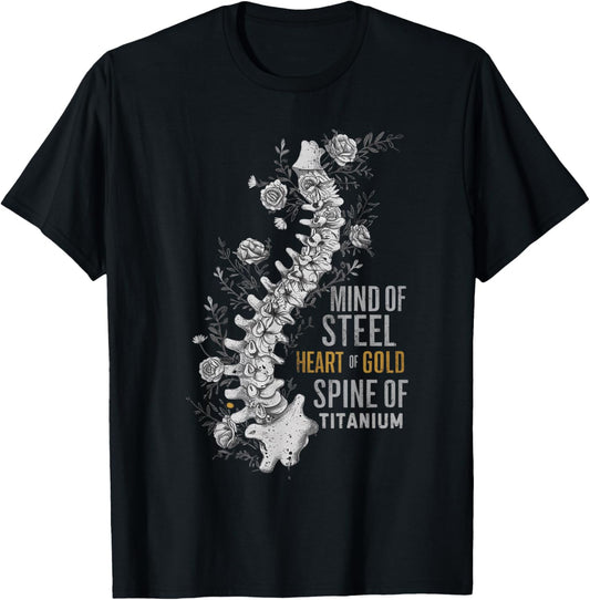 Scoliosis Warrior Surgery Recovery Support T-Shirt - T-Shirt | Black