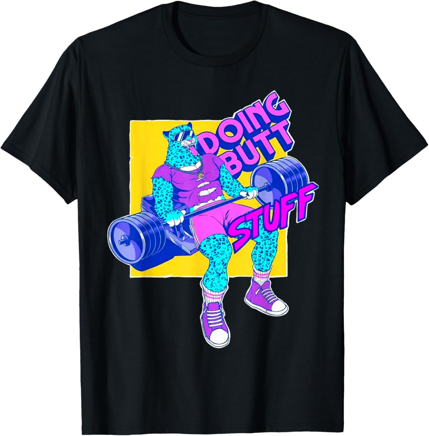 Funny Doing Stuff Workout Bodybuilding Fitness Gym Muscle T-Shirt - T-Shirt | Black