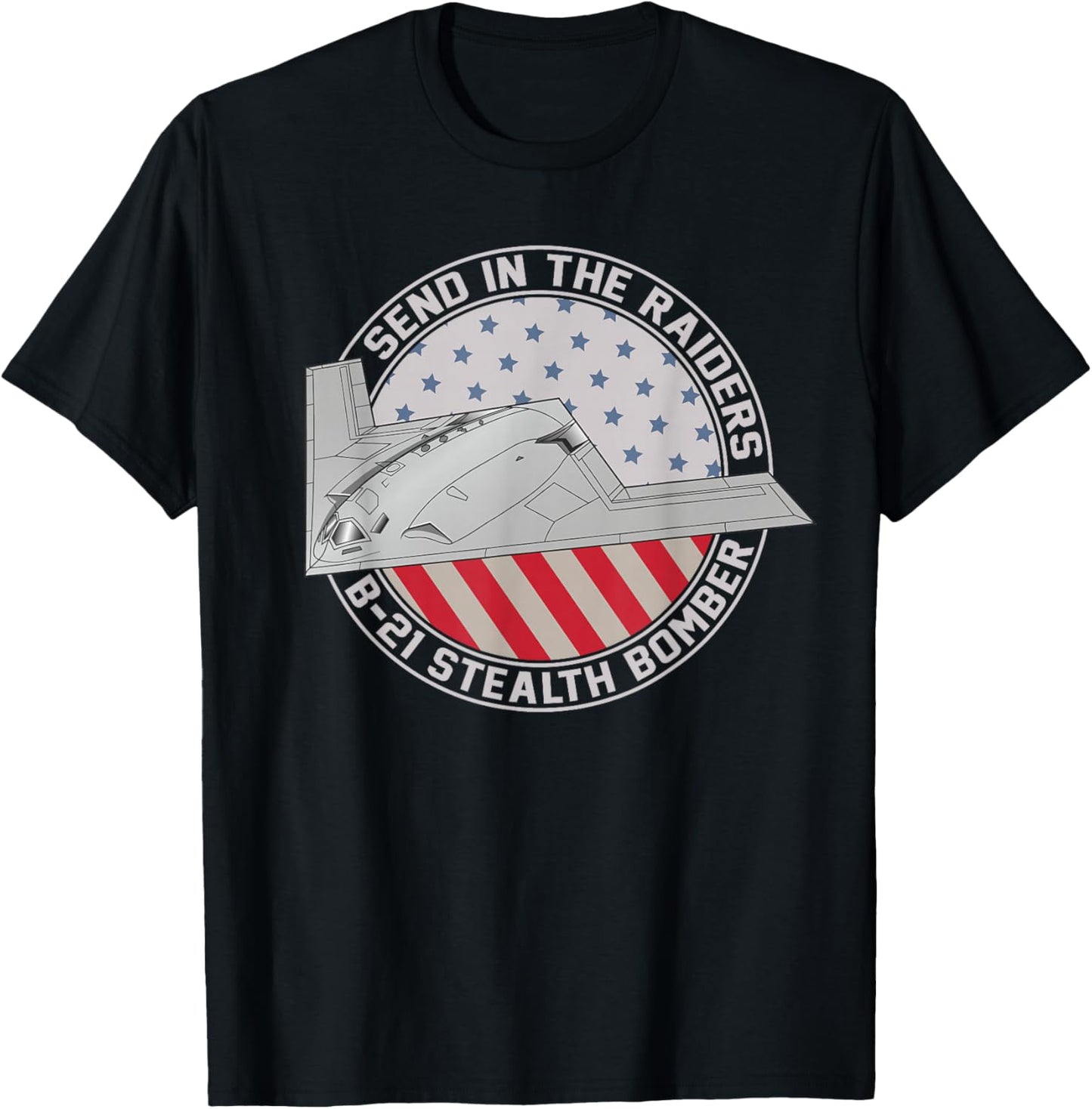 US B-21 Raider Stealth Bomber Military Aircraft American B21 T-Shirt - T-Shirt | Black