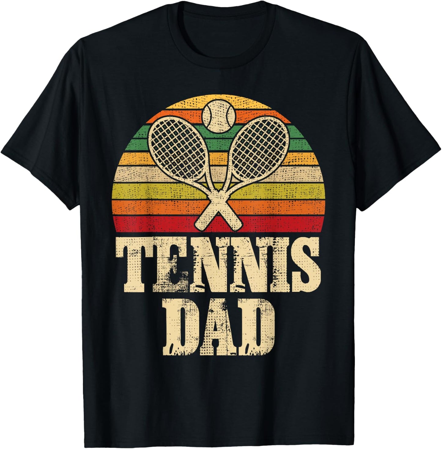Vintage Retro Tennis Dad Father's Day Present T-Shirt - T-Shirt | Black