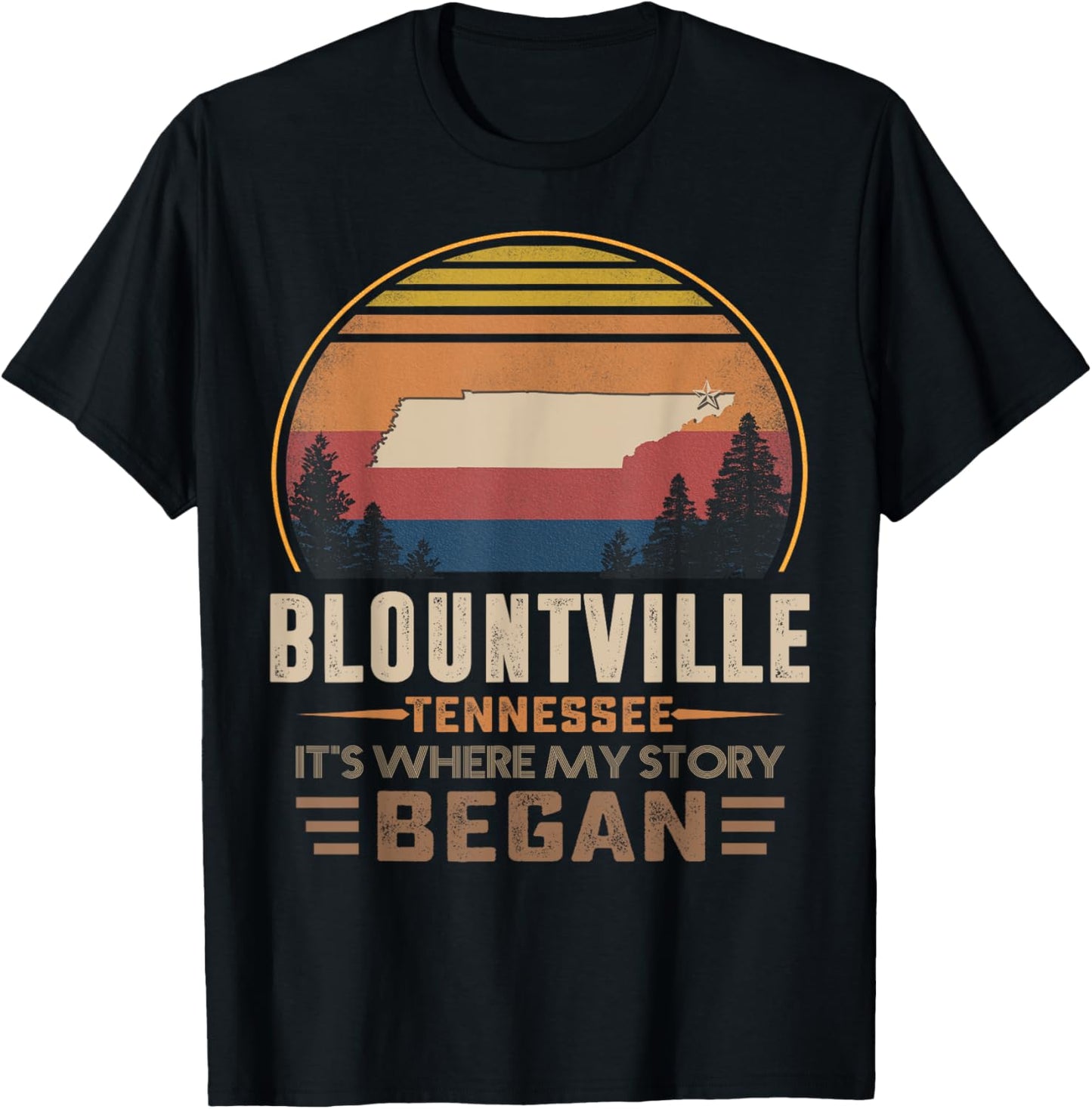 Vintage Blountville Tennessee Homtown My Story Began T-Shirt - T-Shirt | Black