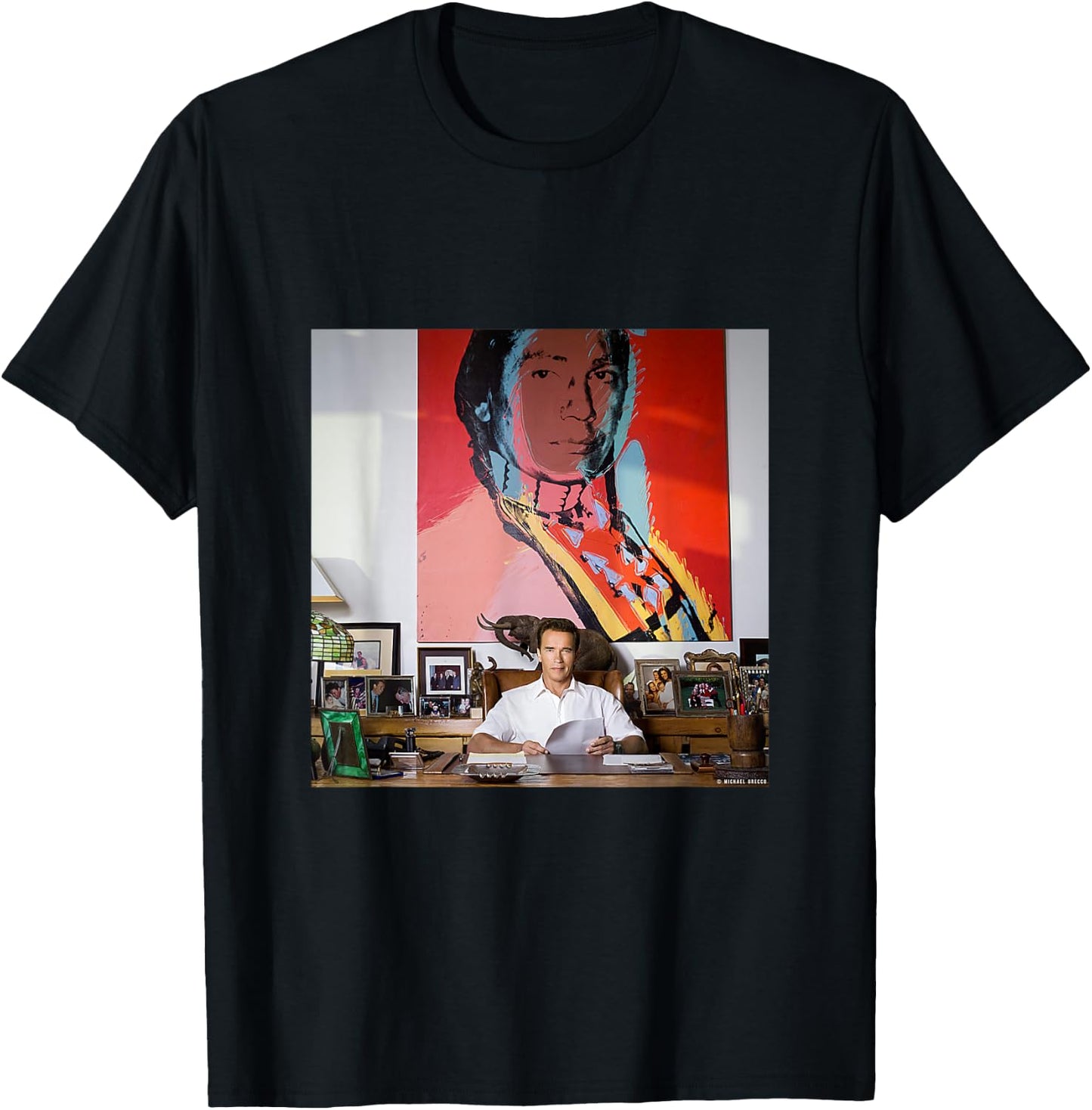Arnold Schwarzenegger Actor Governor By Michael Grecco T-Shirt - T-Shirt | Black