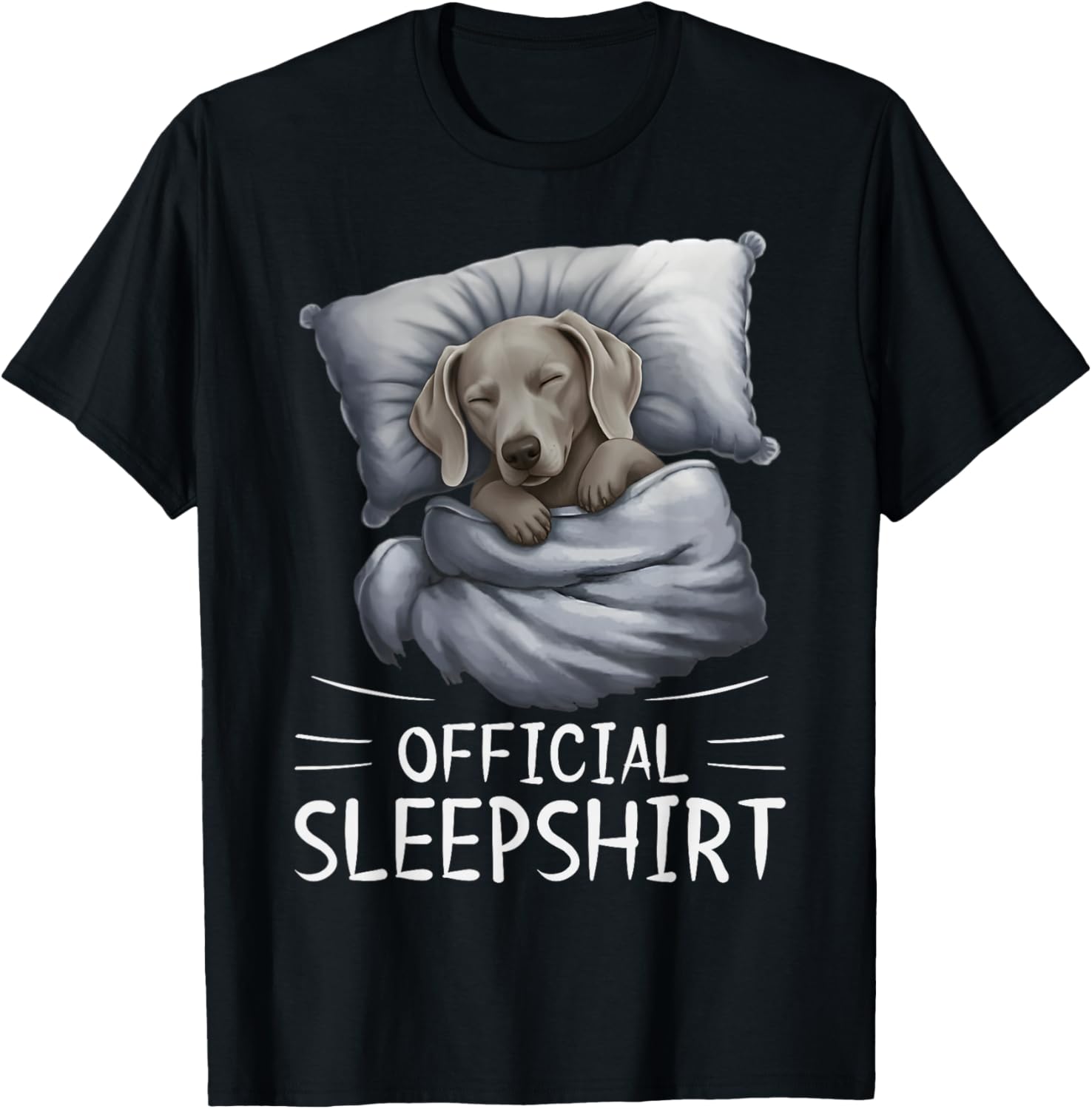 Weimaraner Dog Official Sleepshirt Pajamas Nightgown T-Shirt - T-Shirt | Black