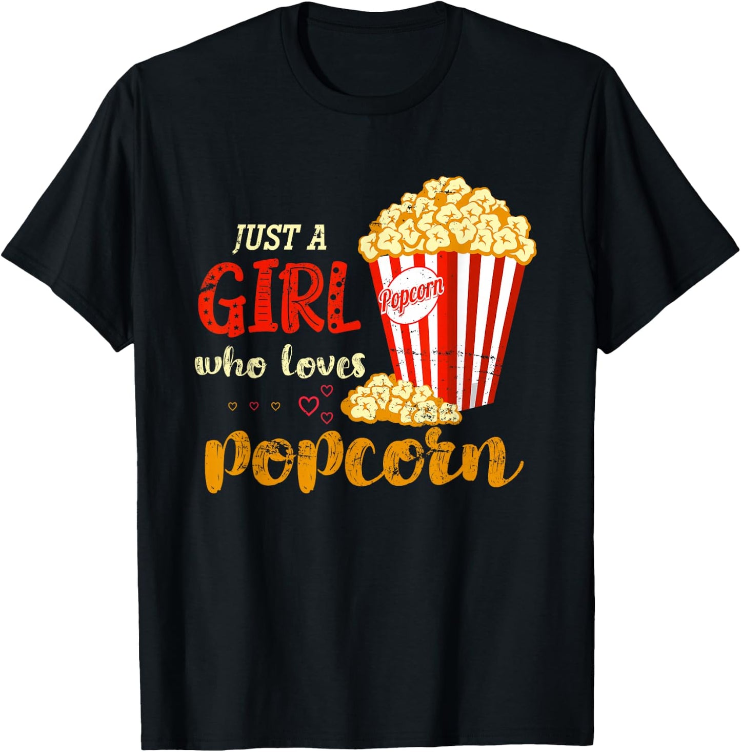 Cinema Food Snack Lover Girls Women Gift Popcorn T-Shirt - T-Shirt | Black