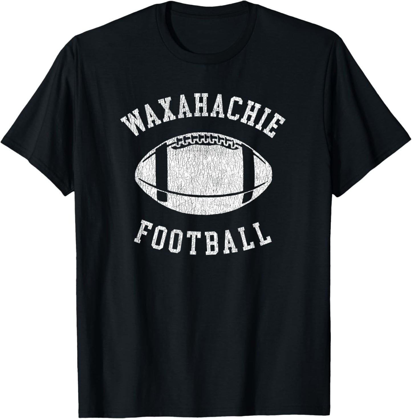 Waxahachie Football Distressed Vintage 80's Throwback T-Shirt - T-Shirt | Black