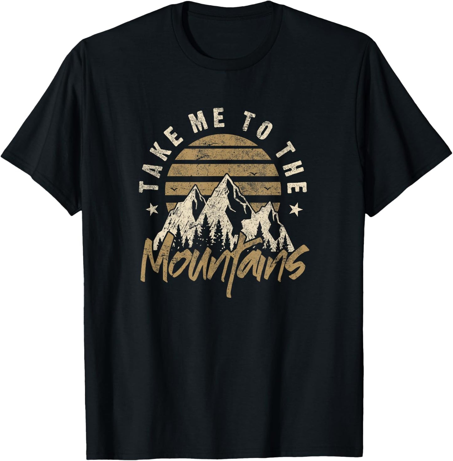 Vintage Take Me to the Mountains Adventure T-Shirt - T-Shirt | Black