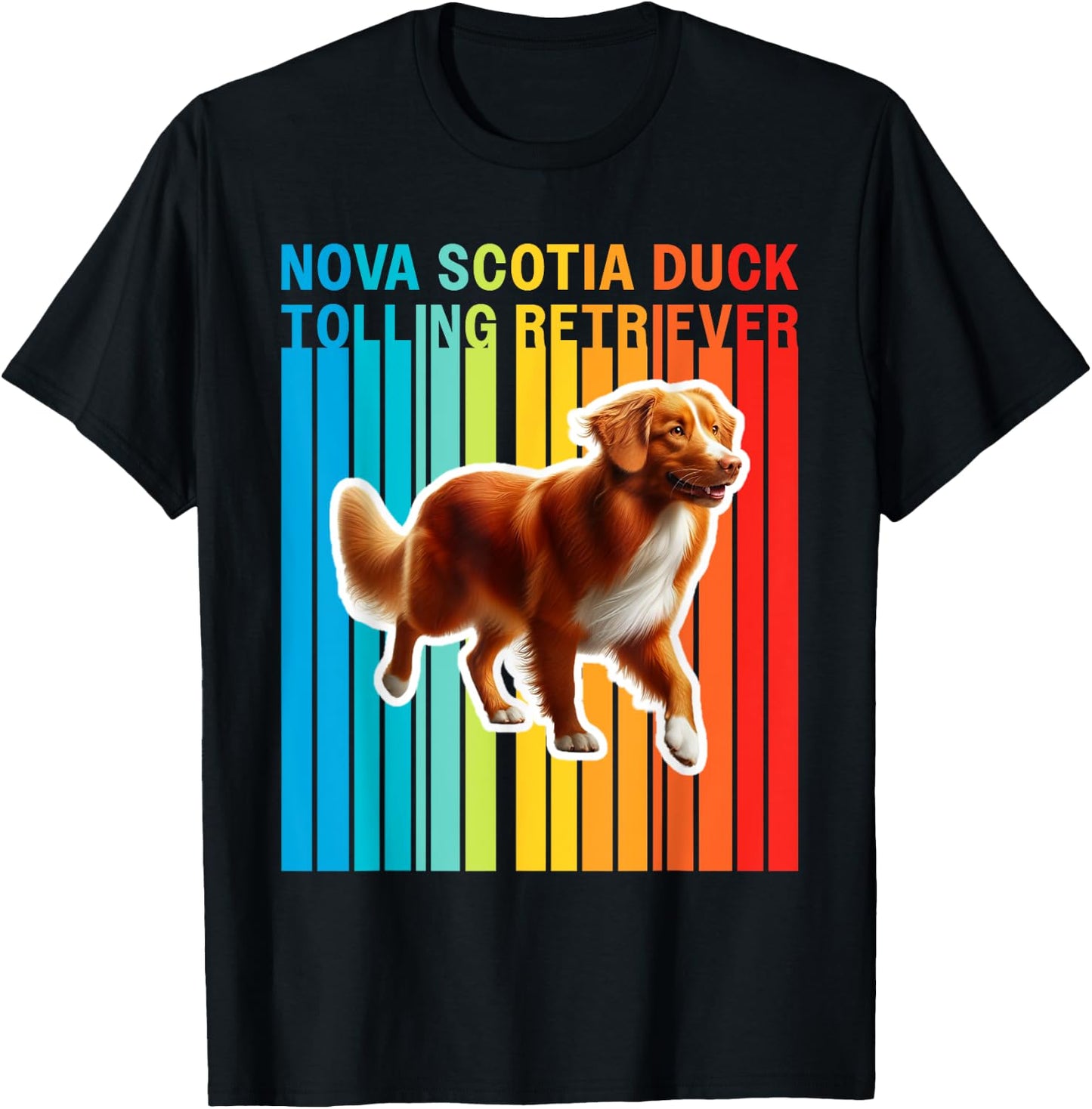 Colorful Nova Scotia Duck Tolling Retriever T-Shirt - T-Shirt | Black