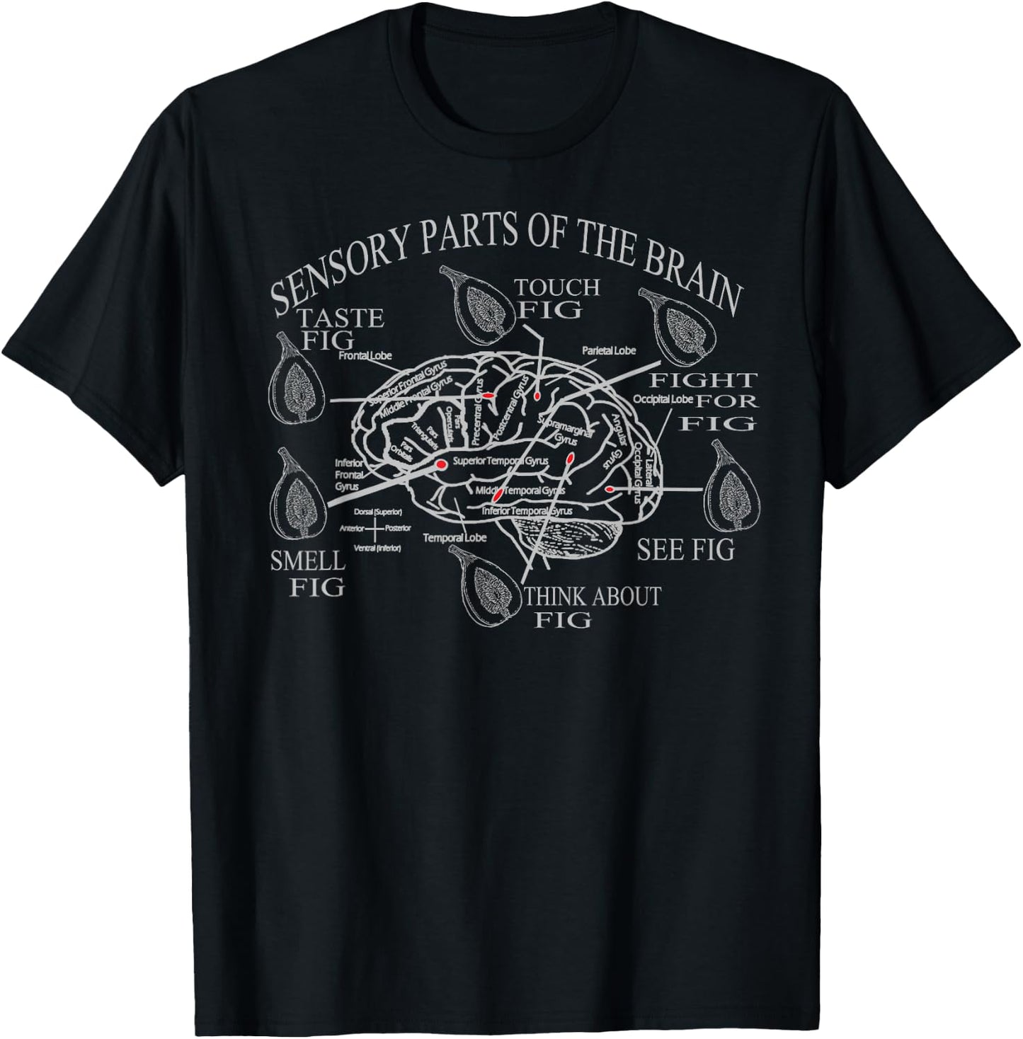 Fig Eater Brain Stimulation Fig Fruit Funny Sayings Novelty T-Shirt - T-Shirt | Black