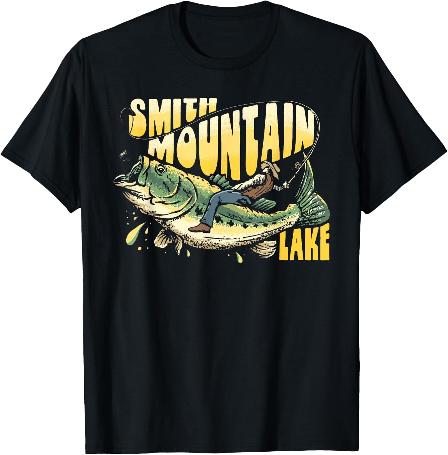 Smith Mountain Lake Virginia Striped Bass Fishing Rodeo T-Shirt - T-Shirt | Black