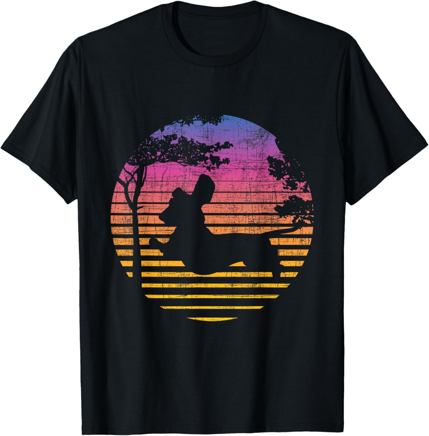 Retro Sunset Dachshund Wiener - Dog Lover Animal Pet Lover Men Women Girls Kids T-Shirt - T-Shirt | Black