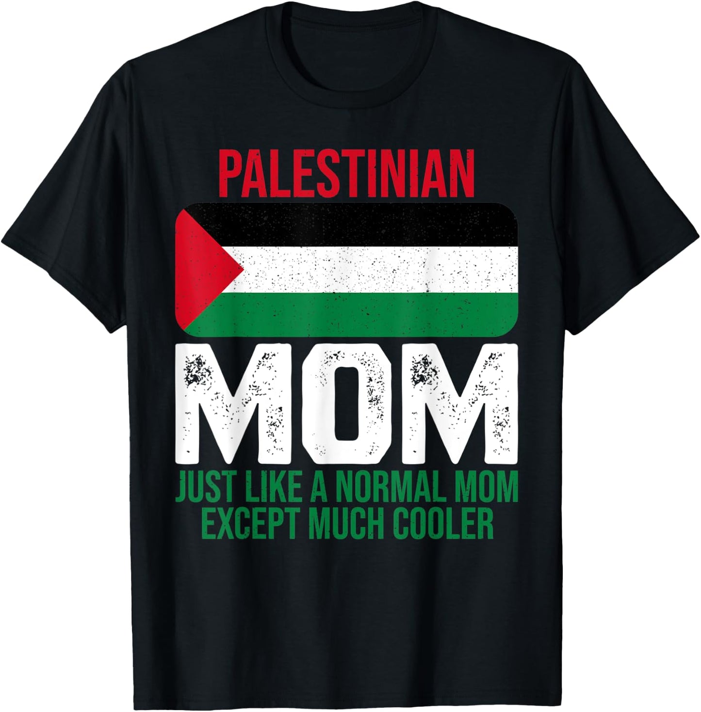 Vintage Palestinian Mom Palestine Flag Design Mother's Day T-Shirt - T-Shirt | Black