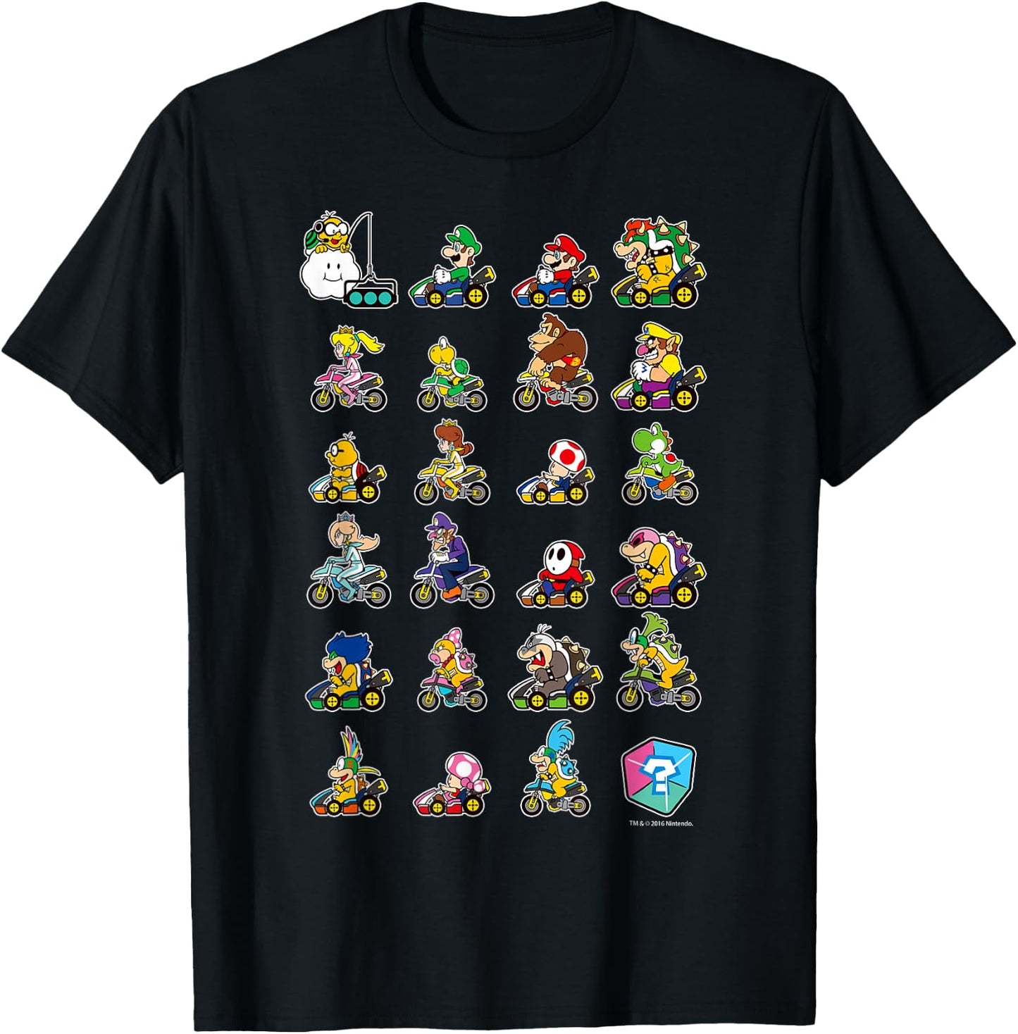 Mario Kart Character Stacks T-Shirt - T-Shirt | Black