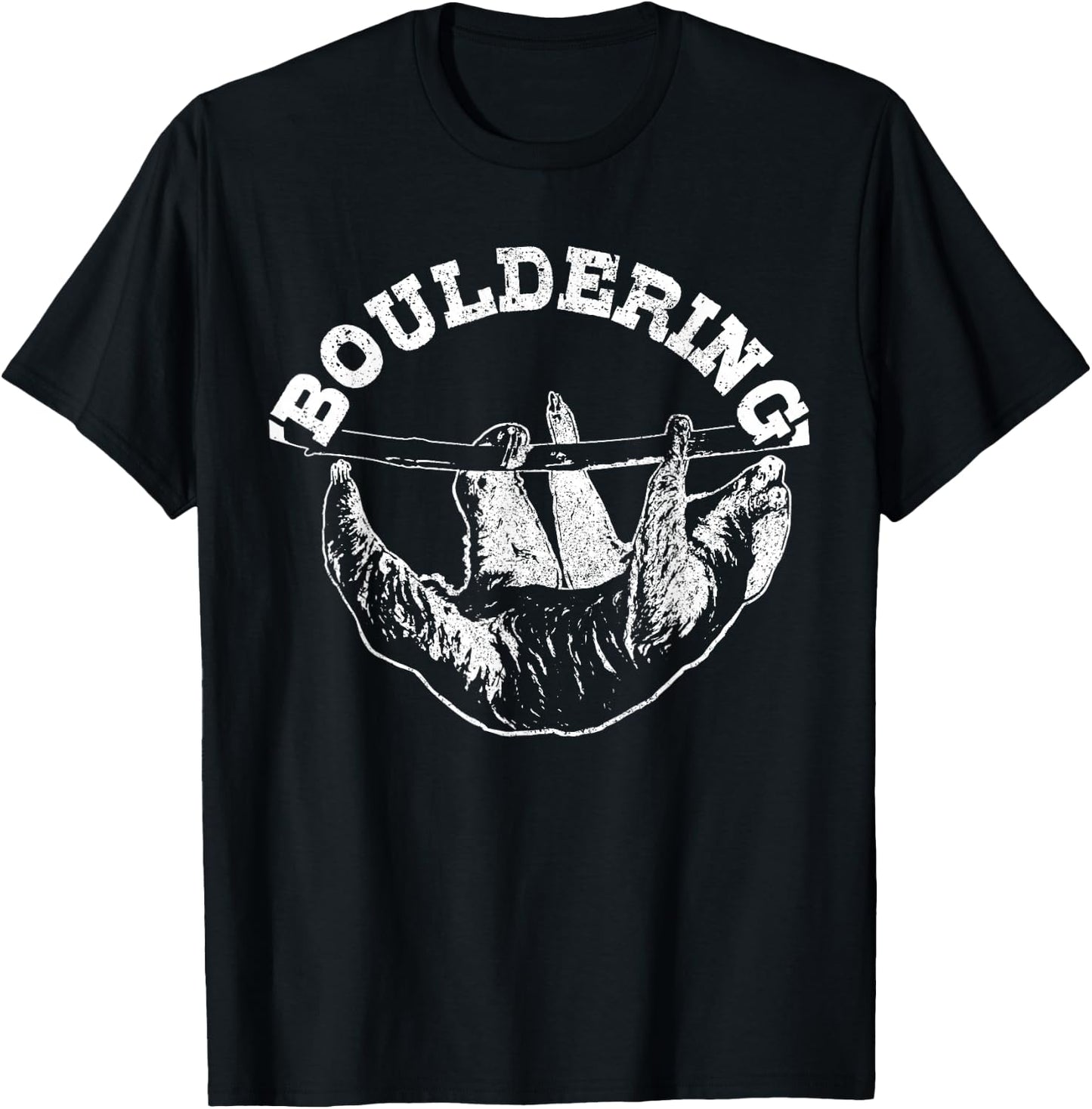 Bouldering Sloth Funny Climbing Climber Boulderer Gift T-Shirt - T-Shirt | Black