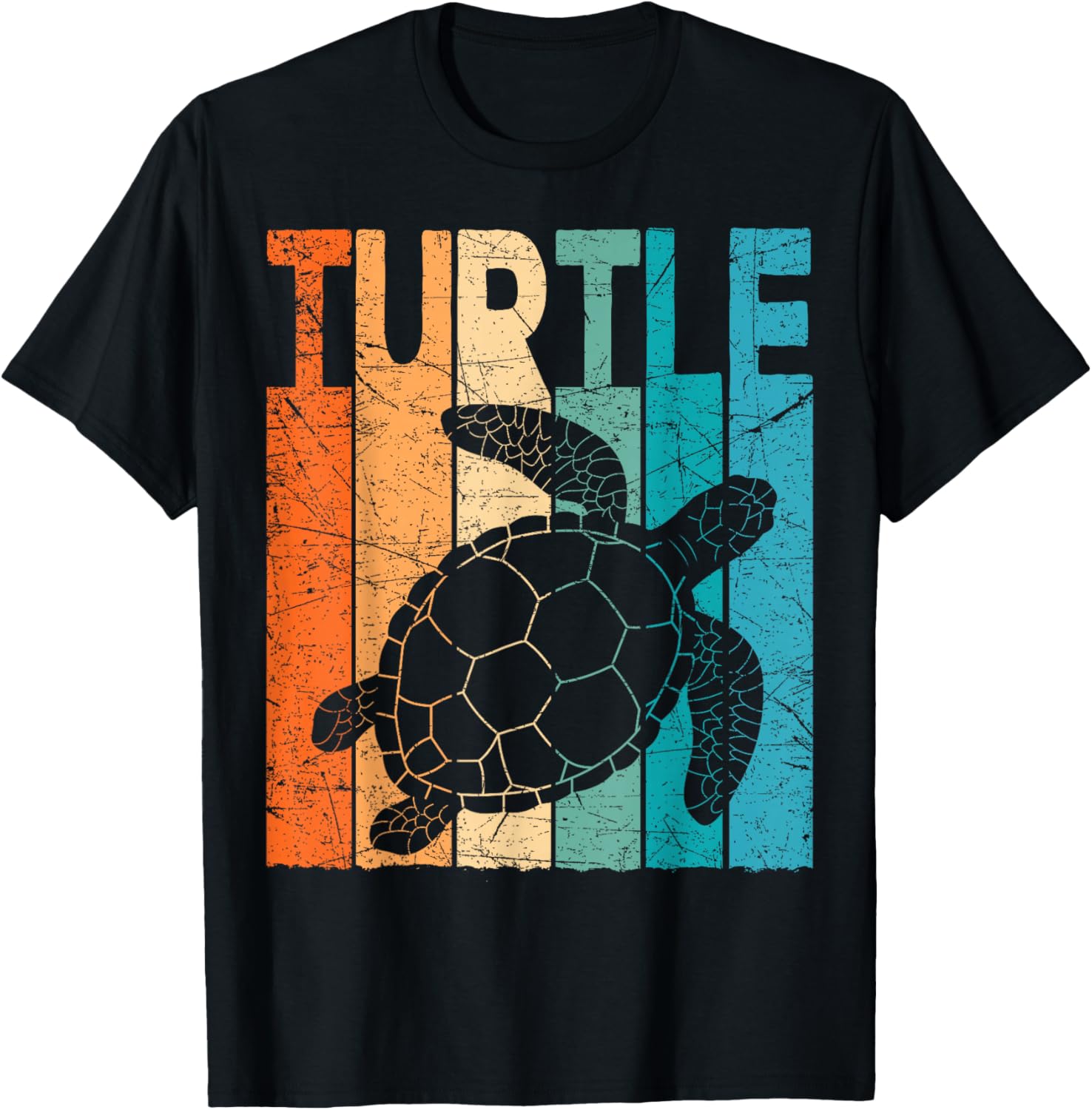 Turtle Vintage Sea Turtle Retro Herpetology Tortoise T-Shirt - T-Shirt | Black