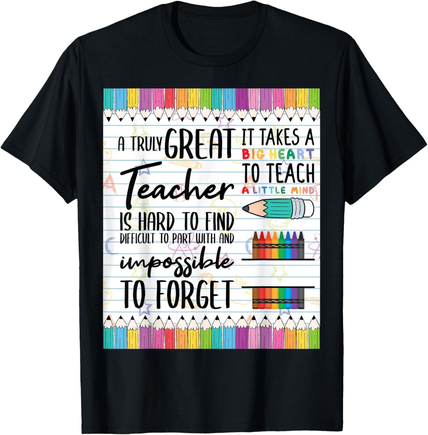 Composition Note Book Line Paper Book Gifts for Teacher T-Shirt - T-Shirt | Black