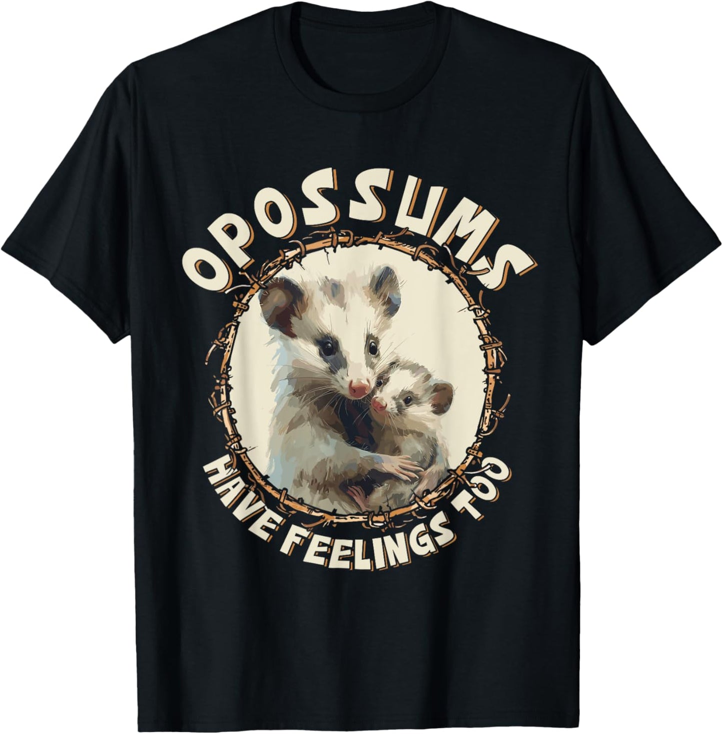 Opossums Have Feelings Too Possum Mom T-Shirt - T-Shirt | Black