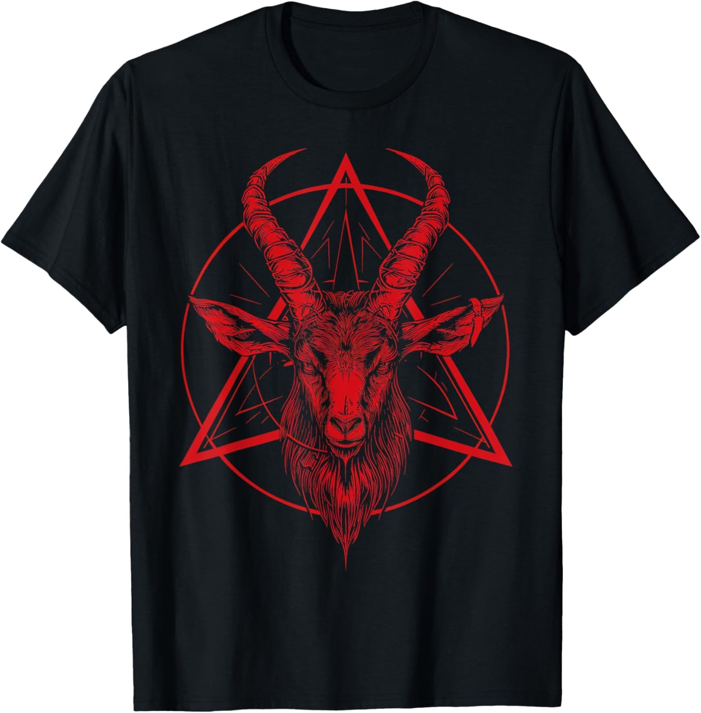 Satanic Goat Baphomet Satanist Halloween Metal Satanismus T-Shirt - T-Shirt | Black