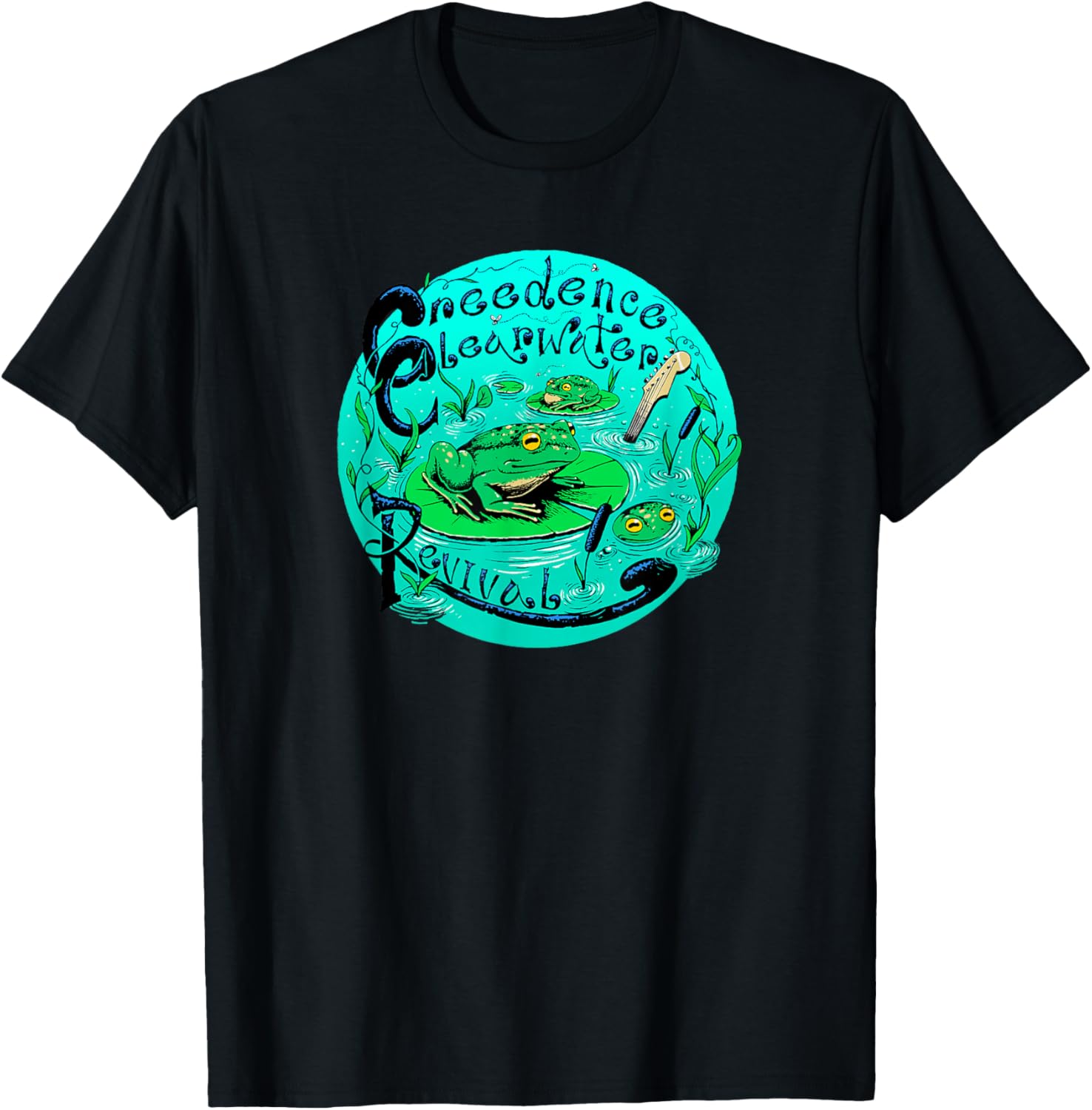 Creedence Clearwater Revival Frog & Lilypad T-Shirt - T-Shirt | Black