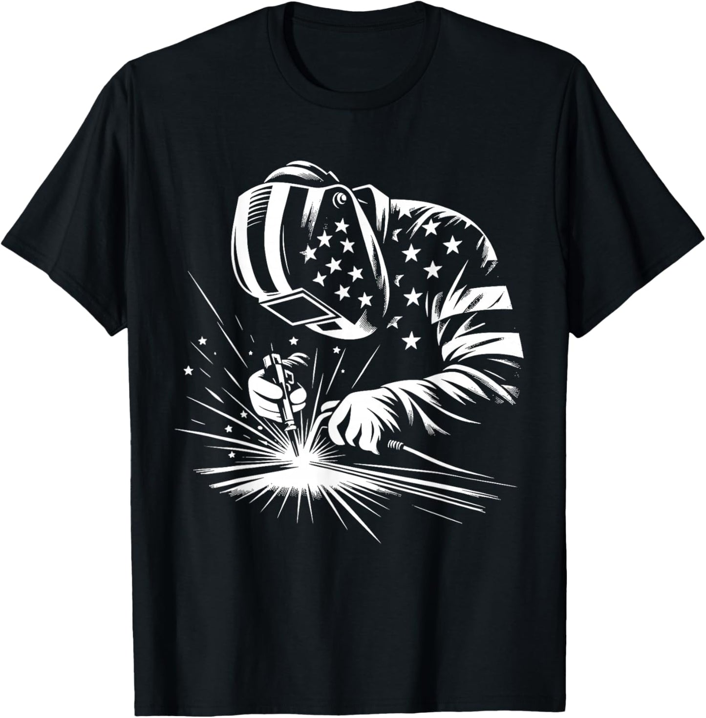 Welder American Flag USA Patriotic Welding Welder T-Shirt - T-Shirt | Black