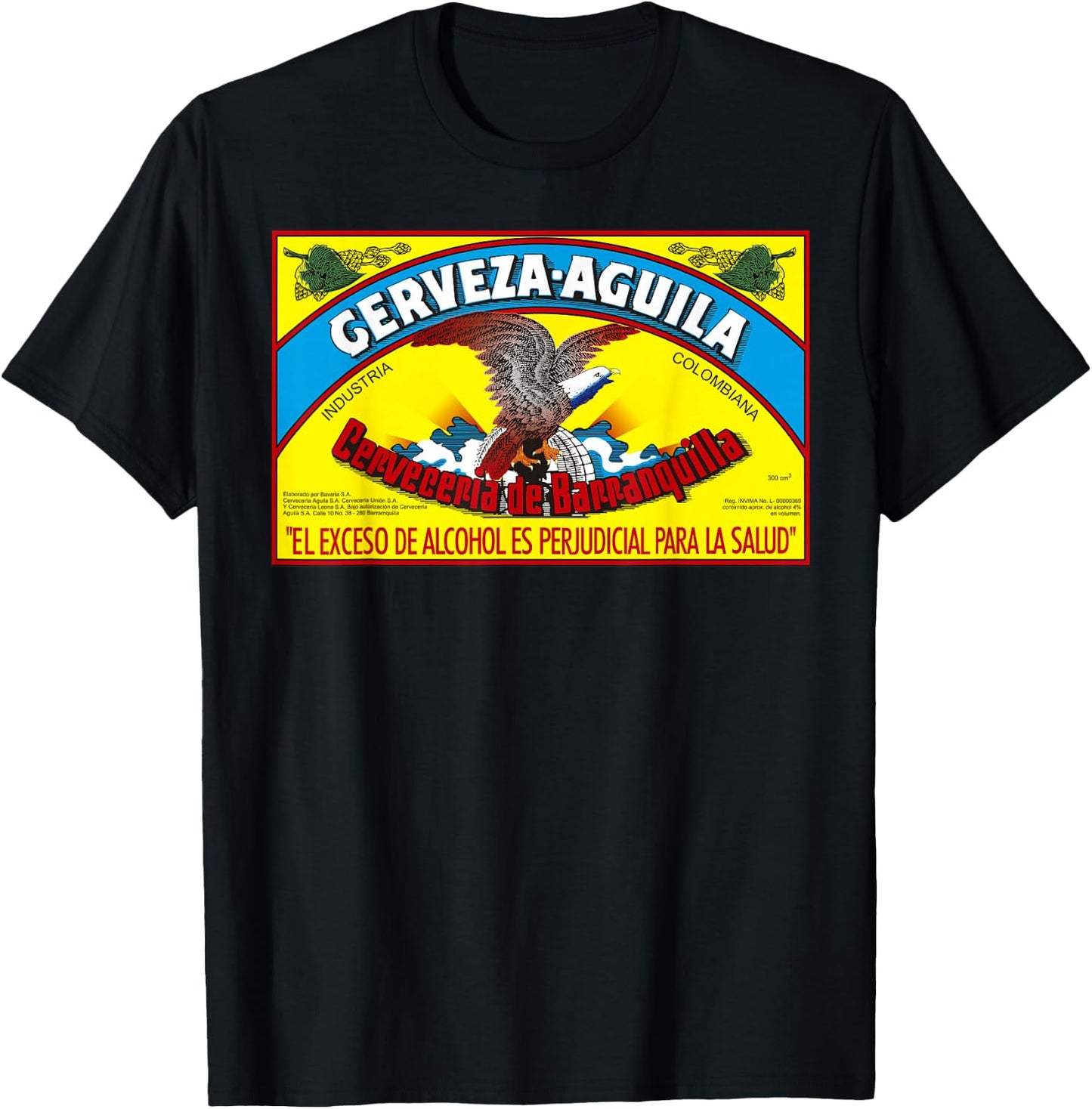 Aguila Colombian Beer For Parceras and Parceros Latino Guaro T-Shirt - T-Shirt | Black