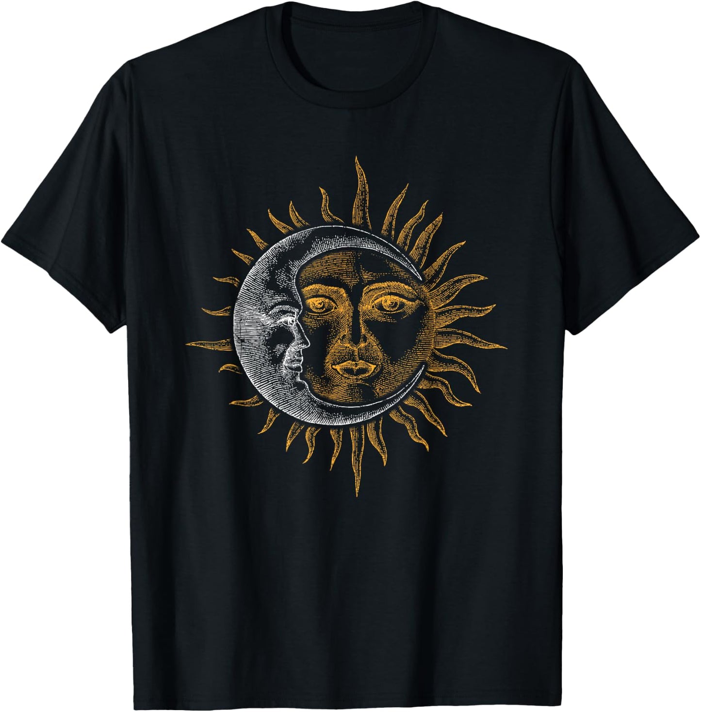 Vintage Astronomy Stars Sun Moon Planets Astronaut T-Shirt - T-Shirt | Black