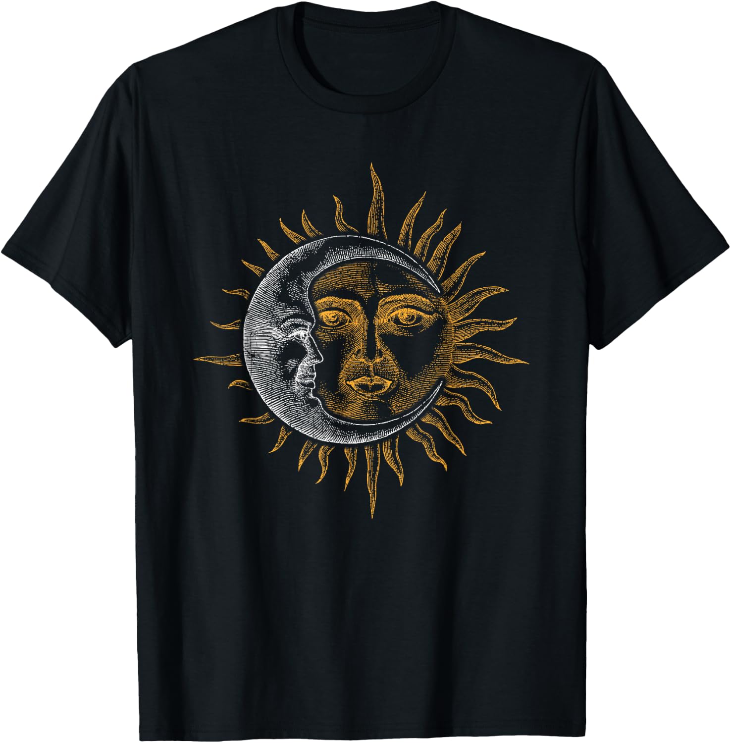Vintage Astronomy Stars Sun Moon Planets Astronaut T-Shirt - T-Shirt | Black