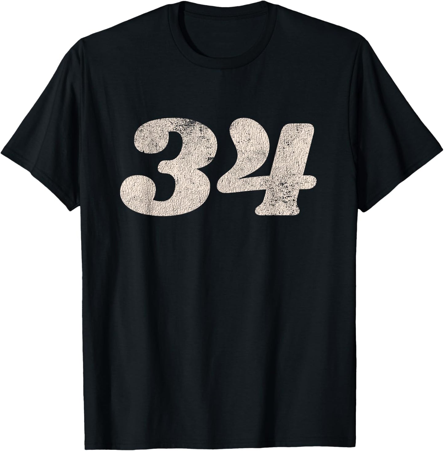 Number 34 (thirty-four) Retro Motorcycle Racing T-Shirt - T-Shirt | Black