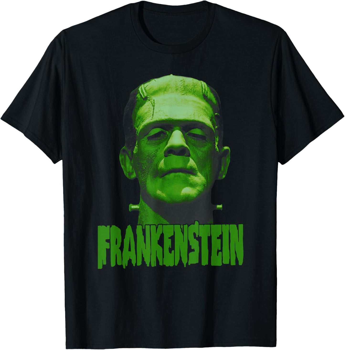 Universal Monsters Frankenstein Dark Portrait T-Shirt - T-Shirt | Black