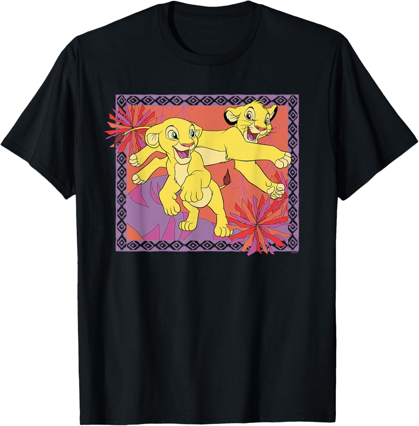 Disney The Lion King 30th Anniversary Simba & Nala Cubs T-Shirt - T-Shirt | Black