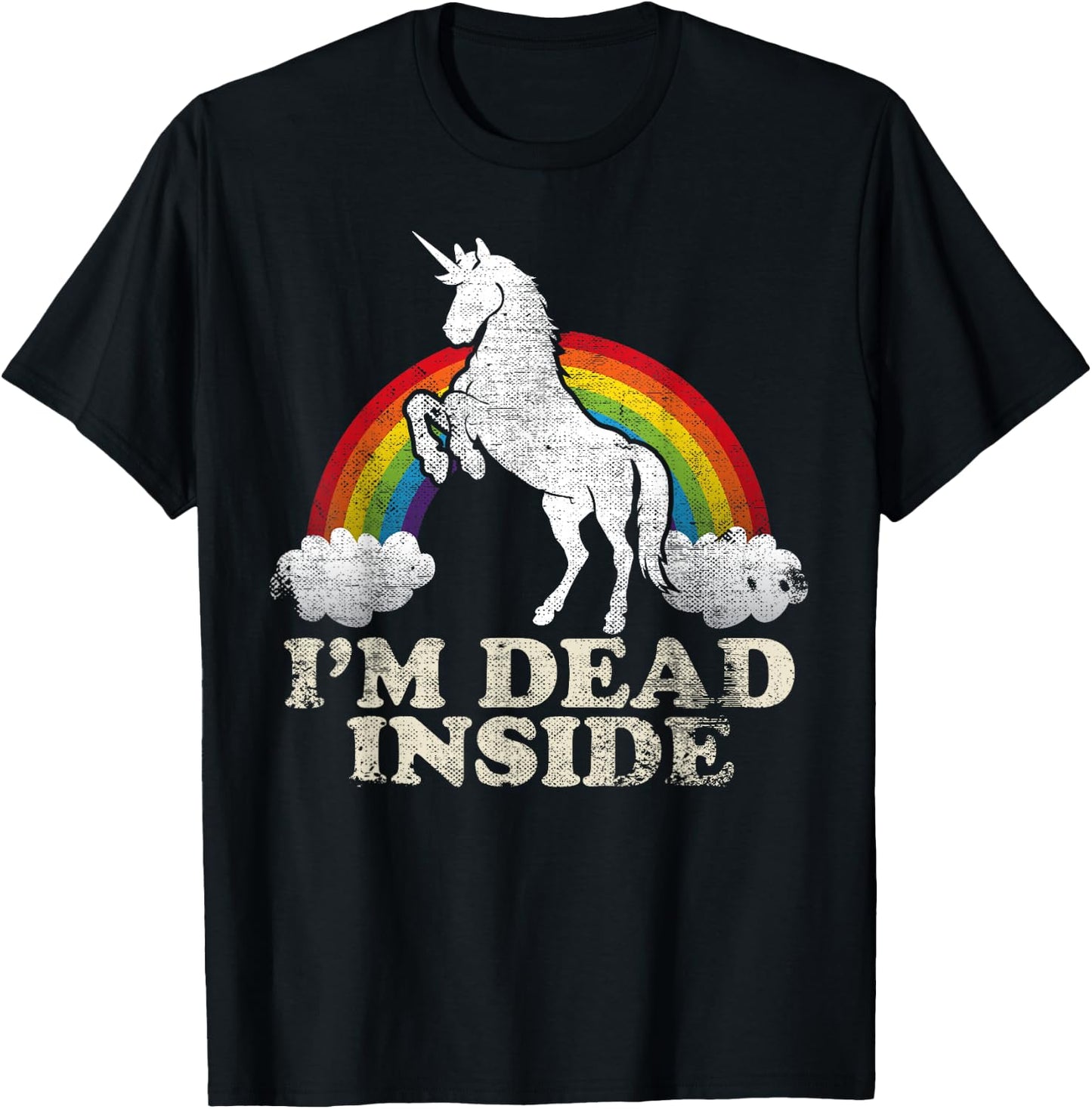 Funny Stuff - Unicorn I'm Dead Inside Sarcastic Depression Humour T-Shirt - T-Shirt | Black