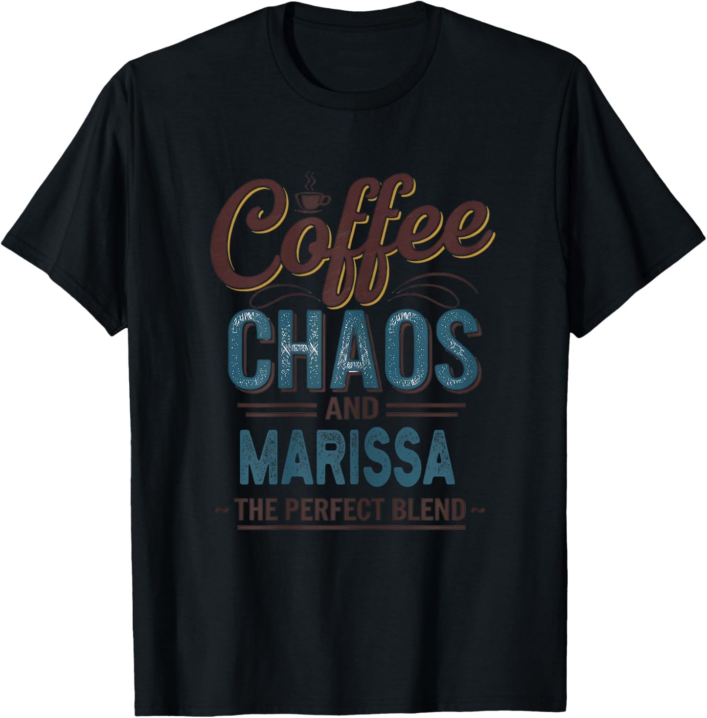 Marissa Personalized Cute Coffee Girls Marissa Name T-Shirt - T-Shirt | Black