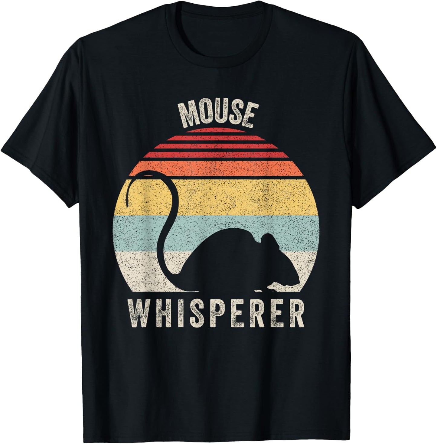Retro Mouse Whisperer Shirt Mouse Lover Gift Funny Vintage T-Shirt - T-Shirt | Black