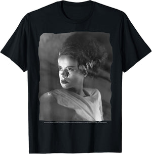 Universal Monsters Bride Of Frankenstein Classic Portrait T-Shirt - T-Shirt | Black