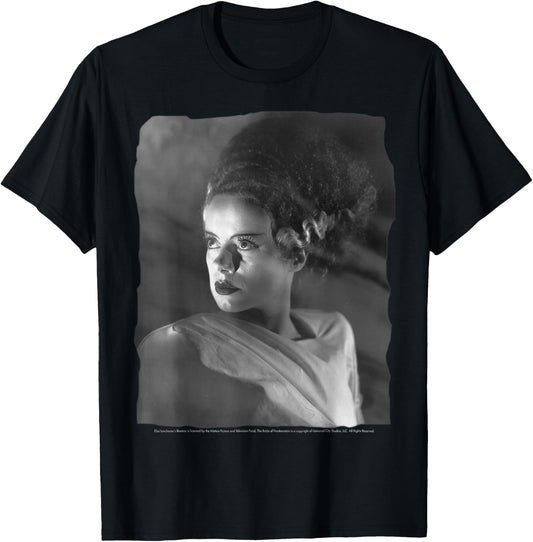 Universal Monsters Bride Of Frankenstein Classic Portrait T-Shirt - T-Shirt | Black